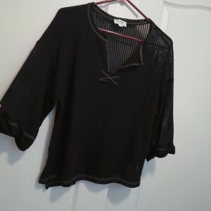 Blu Pepper Black Mesh Blouse